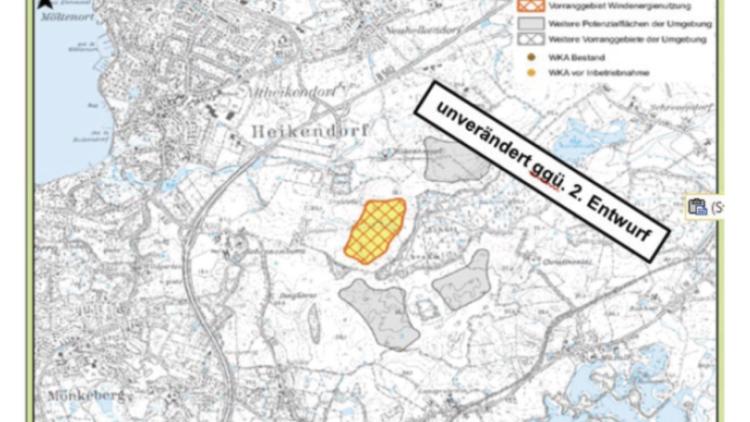 Vorrangfläche Wind, Fläche Nr. 3. PR2_PLÖ_005: Heikendorf, 20,5 ha.